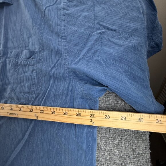Tommy Bahama Striped Loop Short Sleeve 2XL Camp Silk Blue Beach Casual Men Shirt - Picture 6 of 11